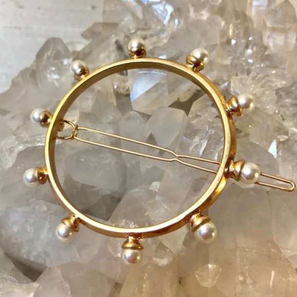 💫Golden Pearl Round Barrette 💫 - Picture 8 of 8